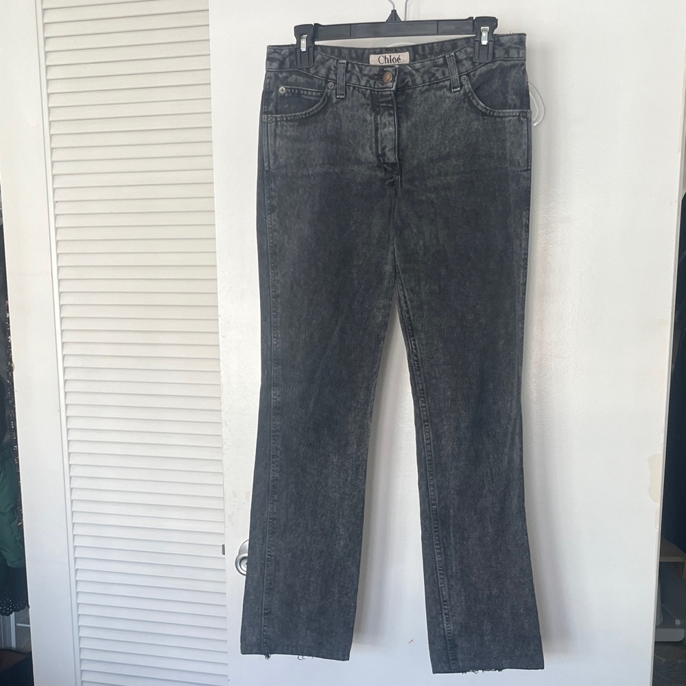 Chloe Washed Black Flare Jeans